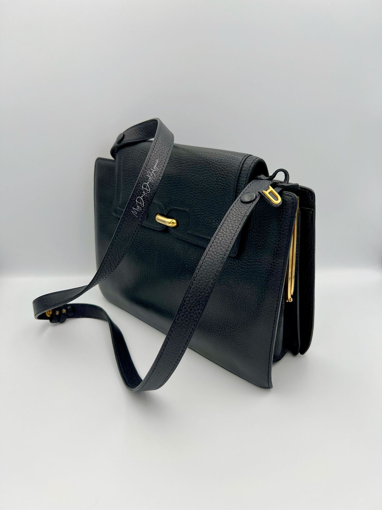 Delvaux vintage crossbody / shoulder bag navy 1991