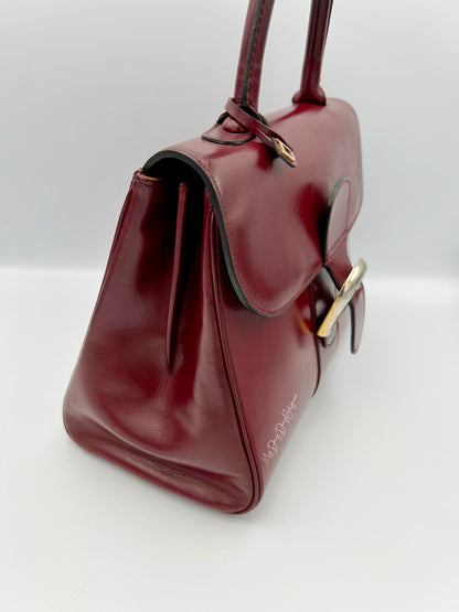 Vintage Delvaux Brillant 1970s box calf leather Bordeaux