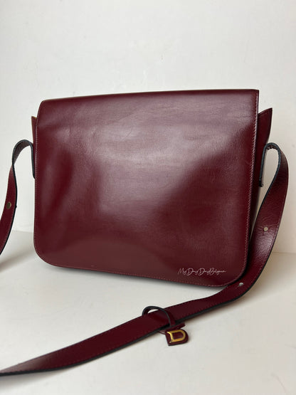 Delvaux vintage Crossbody / Shoulder Bag Burgundy Red 1975