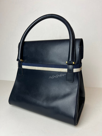 Delvaux Vintage Top Handle Navy Blue 1969