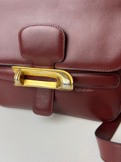 Delvaux vintage Crossbody / Shoulder Bag Burgundy Red 1975