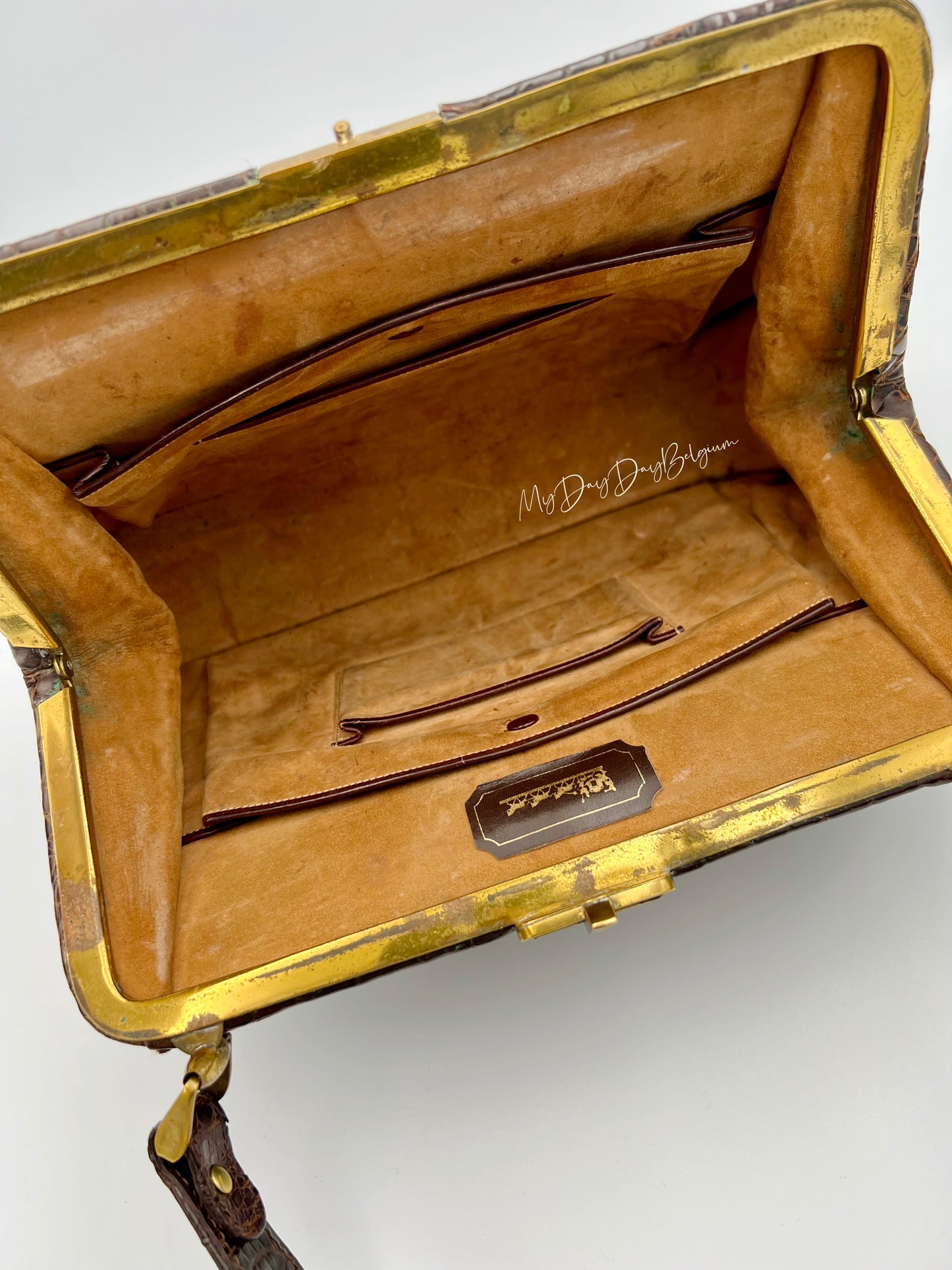 Vintage Delvaux exotic top handle 1954