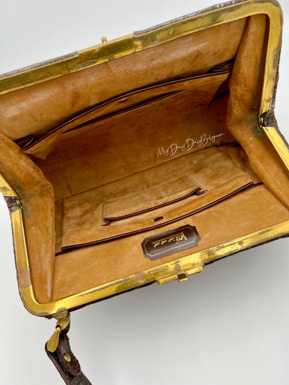 Vintage Delvaux exotic top handle 1954