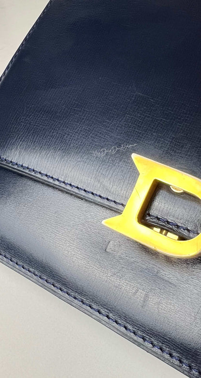 Delvaux Vintage Crossbody / Shoulder Bag Navy Blue 1972