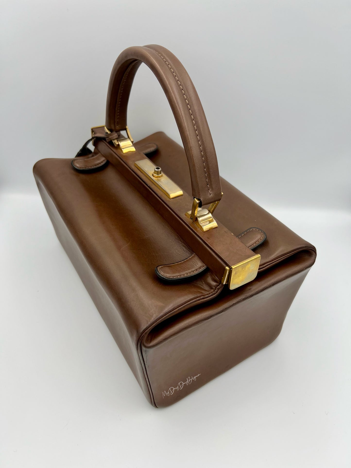 Delvaux Vintage "Doctor Bag" Top Handle brown 1962