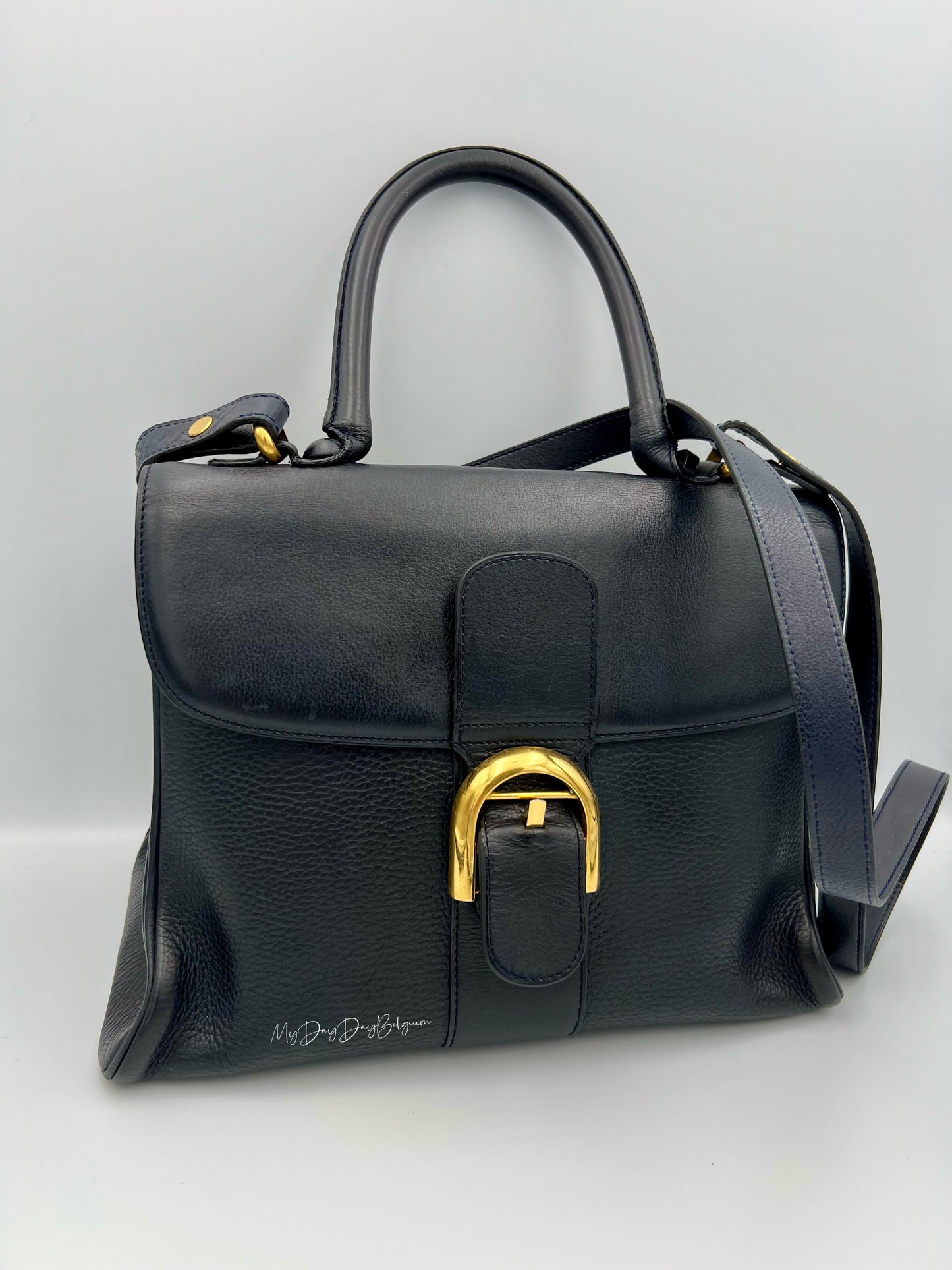Delvaux Brillant MM in navy 1990’s