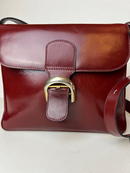 Delvaux Festival Crossbody / Shoulder Bag Burgundy Red 1971