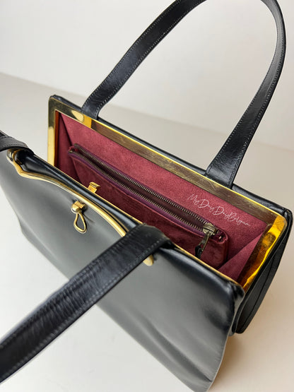 Delvaux Vintage Top Handle Black 1953