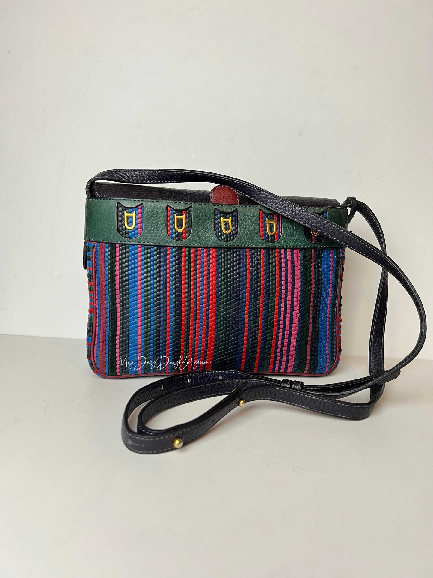 Delvaux Gamay vintage shoulder/crossbody bag 1989 green multicoloured