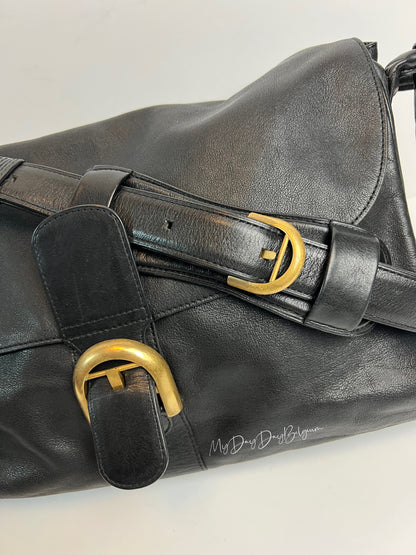 Delvaux Brillant Bridon Crossbody / Shoulder Bag Black 2000's