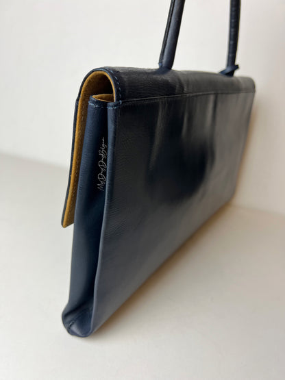 Delvaux Vintage Top Handle Navy Blue 1958