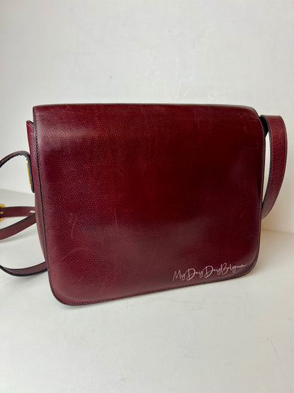 Delvaux Bourgogne Crossbody / Shoulder Bag Red 1976