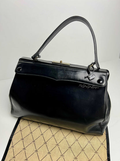Delvaux Vintage Top Handle Black / White 1961