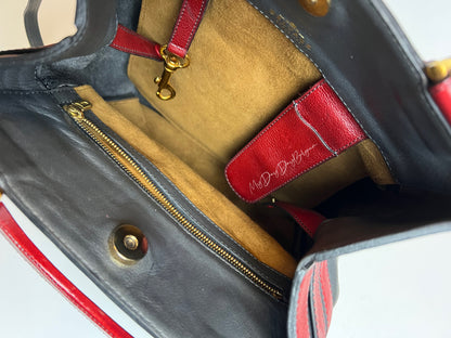 Delvaux Vintage Crossbody / Shoulder Bag Red / Grey 1993