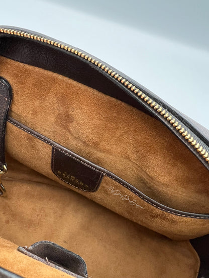 Delvaux Parole top handle bag in brown toile de cuir 1990's