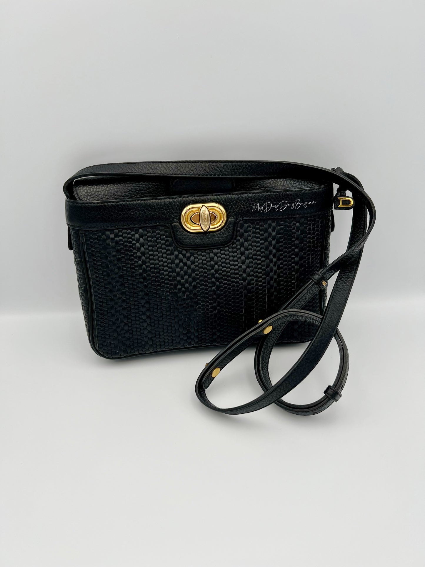 Delvaux vintage Merlot  toile de cuir pm 1992