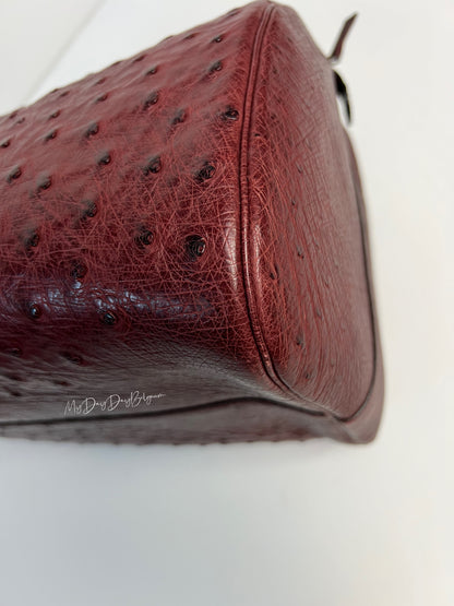 Delvaux Vintage Top Handle "Doctor Bag" Burgundy Red 1980's