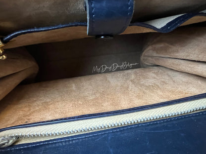 Delvaux Vintage Top Handle Navy Blue 1969
