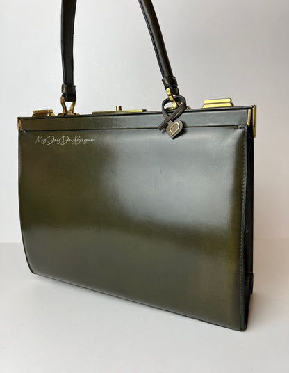 Delvaux Mon Grand Bonheur Top Handle Bronze / Green 1959