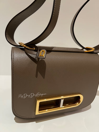 Delvaux Lingot Crossbody / Shoulder Bag Taupe 2022