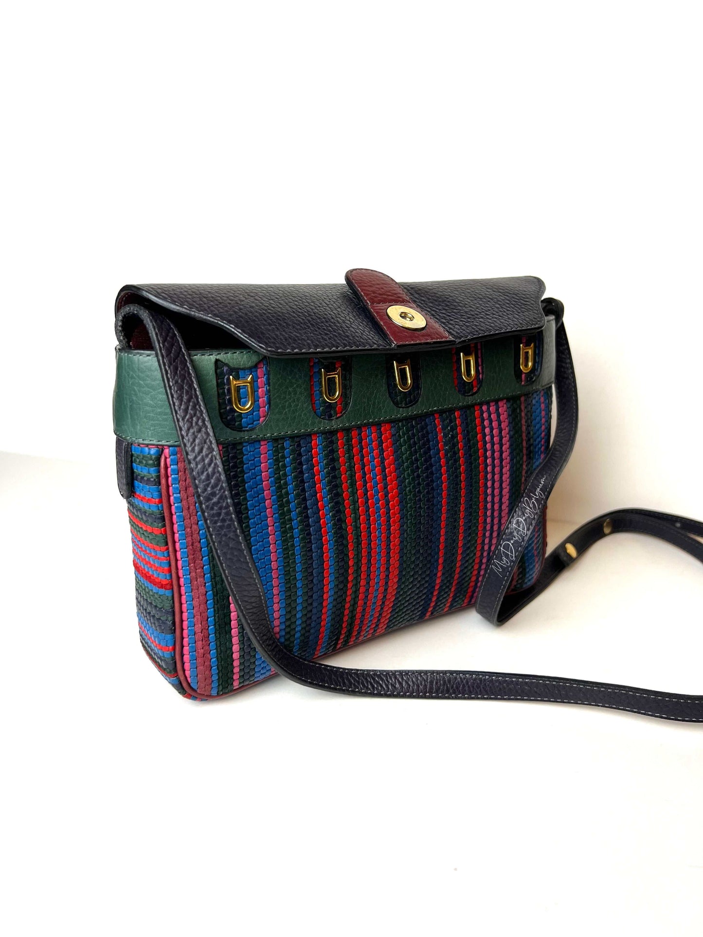 Delvaux Gamay vintage shoulder/crossbody bag 1989 green multicoloured