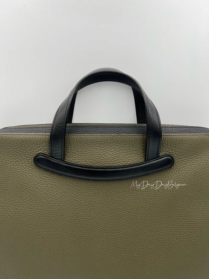 Delvaux bowler porte document - khaki black taurillon leather 2019