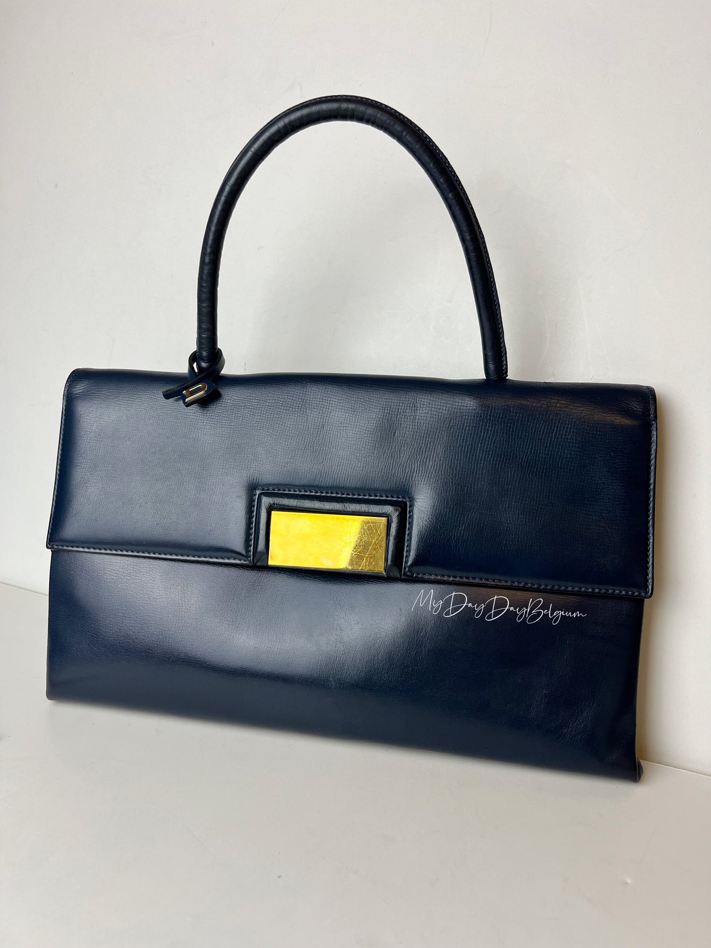 Delvaux vintage top handle handbag 1958 navy