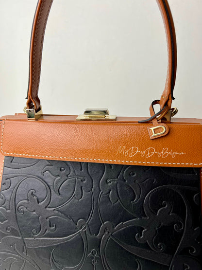 Delvaux Illusion Top Handle Black / Camel 1999