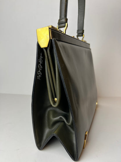 Delvaux Mon Grand Bonheur Top Handle Bronze / Green 1959