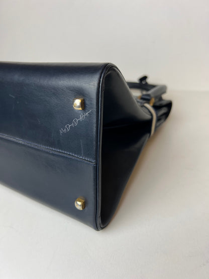 Delvaux Vintage Top Handle Navy Blue 1969