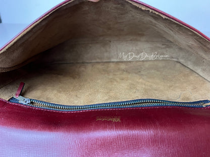 Delvaux Vintage Crossbody / Shoulder Bag Burgundy Red 1980's