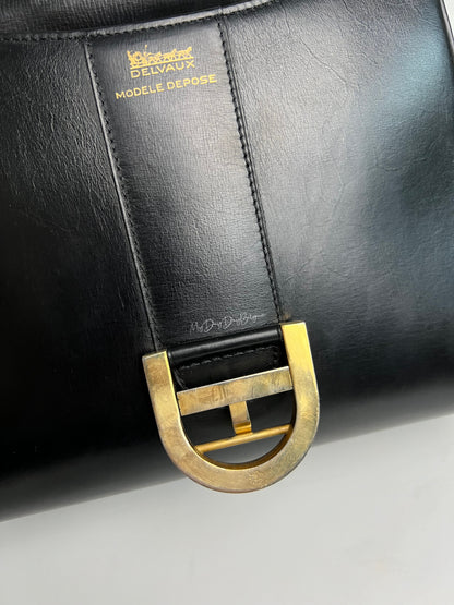 Delvaux Brillant Top Handle Black 1970's