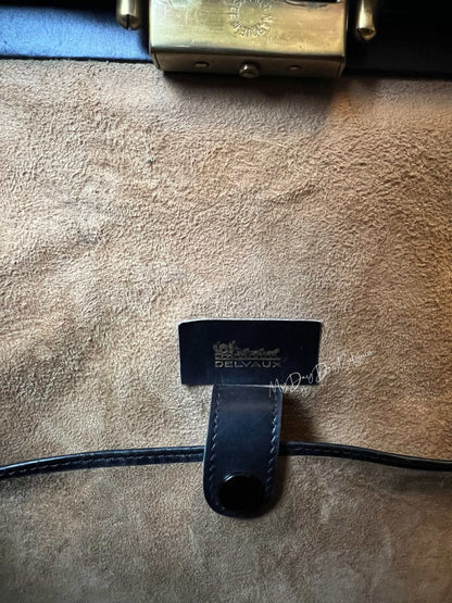 Delvaux Vintage "Doctor Bag" Top Handle Black 1962