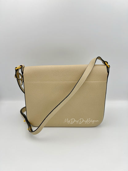 Delvaux vintage crossbody in jumping leather taupe colour 1980s