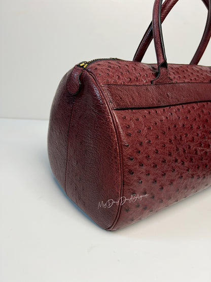 Delvaux Vintage Top Handle "Doctor Bag" Burgundy Red 1980's
