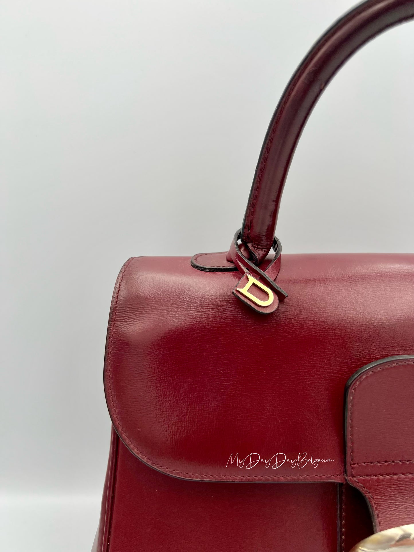 Vintage Delvaux Brillant 1970s box calf leather Bordeaux