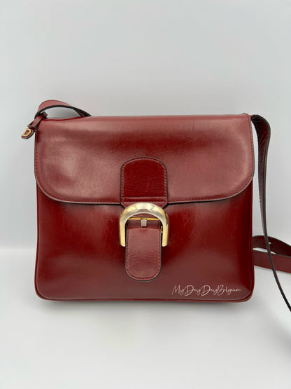 Delvaux Brillant Festival 1971 box calf leather in burgundy