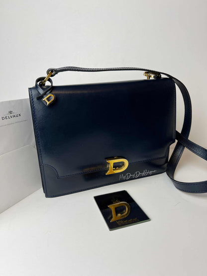 Delvaux Vintage Crossbody / Shoulder Bag Navy Blue 1972