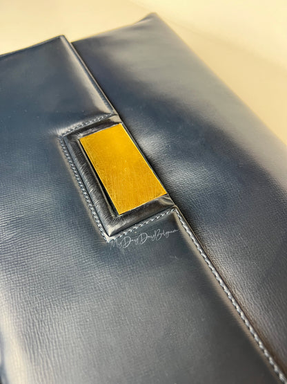 Delvaux Vintage Top Handle Navy Blue 1958