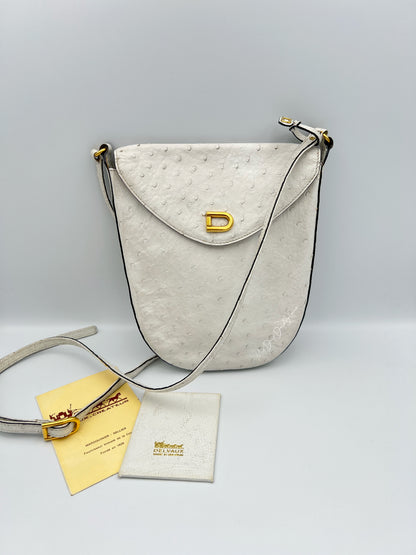 Vintage Delvaux ostrich crossbody 1980’s