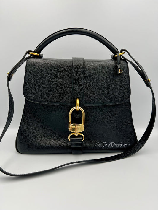Delvaux Gin Fizz Crossbody / Shoulder Bag Black 1998
