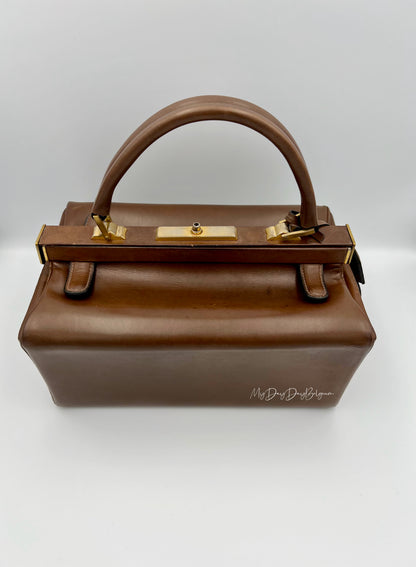 Delvaux Vintage "Doctor Bag" Top Handle brown 1962