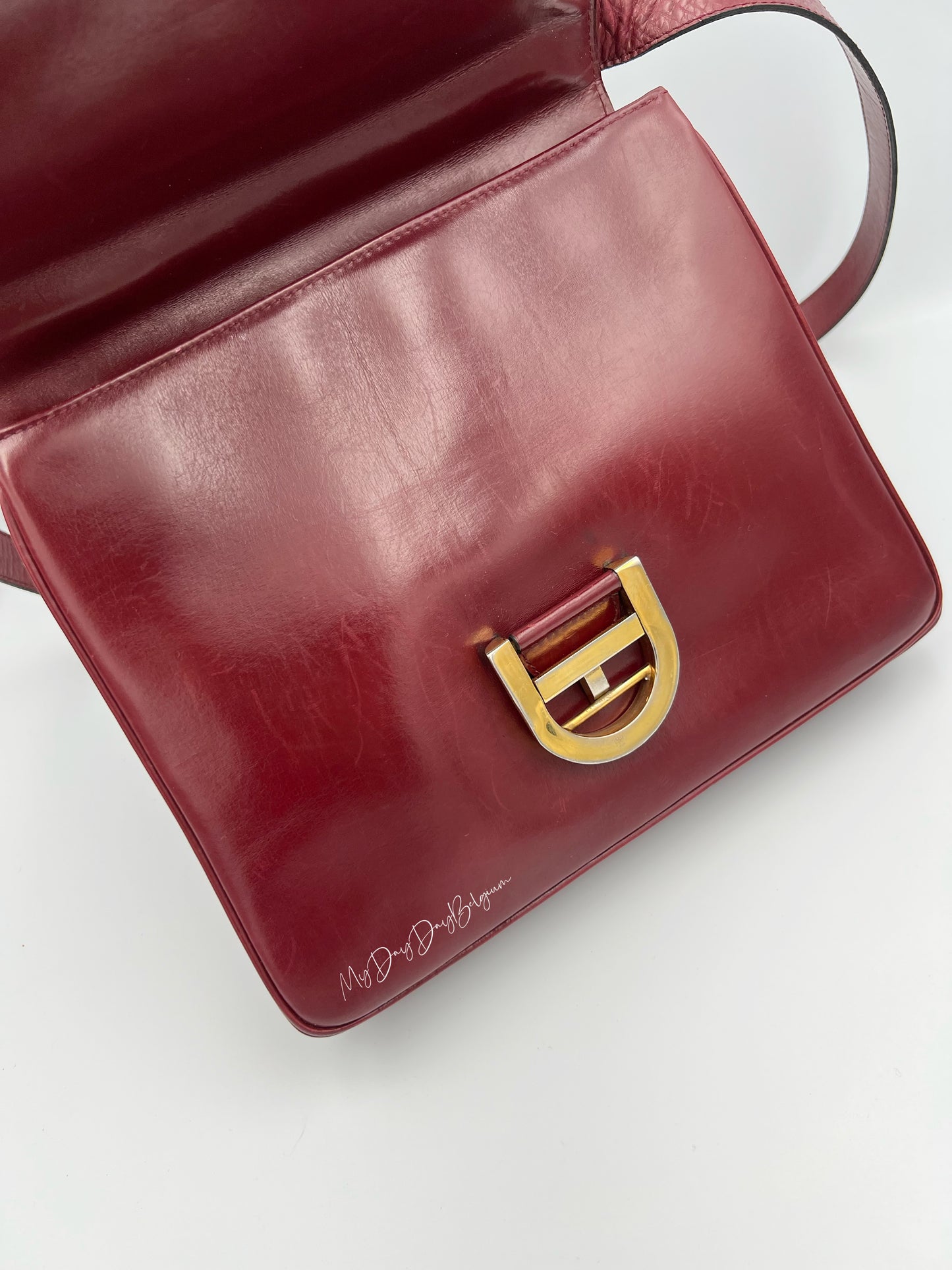Delvaux Brillant Festival 1971 box calf leather in burgundy