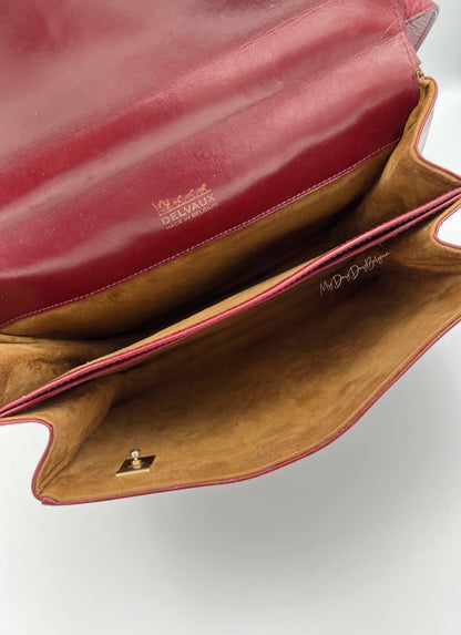 Delvaux Brillant Festival 1971 box calf leather in burgundy