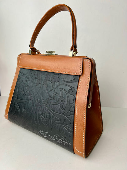 Delvaux Illusion Top Handle Black / Camel 1999
