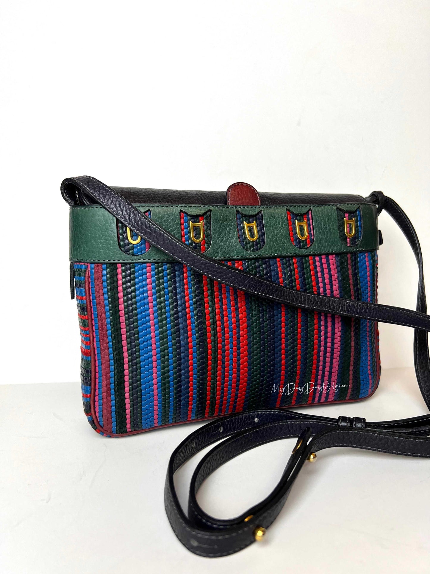 Delvaux Gamay vintage shoulder/crossbody bag 1989 green multicoloured