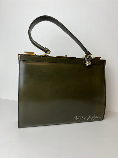 Delvaux Mon Grand Bonheur Top Handle Bronze / Green 1959