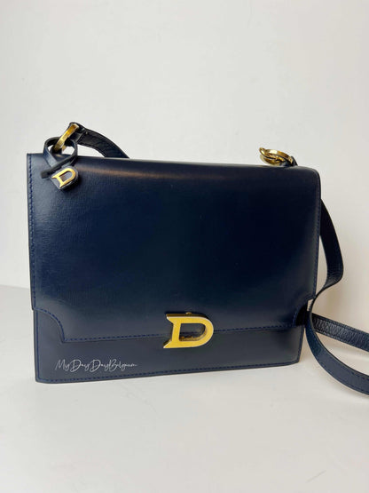 Delvaux Vintage Crossbody / Shoulder Bag Navy Blue 1972