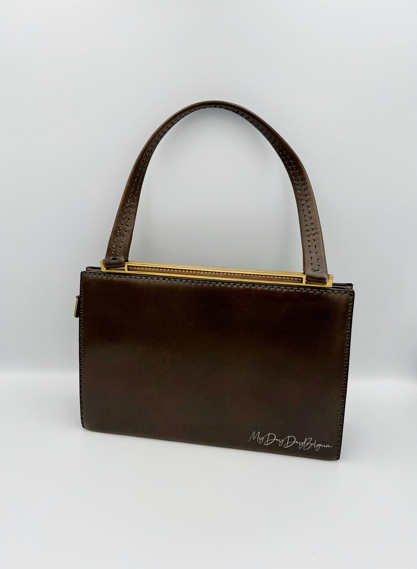 Vintage Delvaux top handle 1969 grey