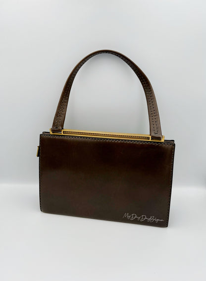 Vintage Delvaux top handle 1969 grey